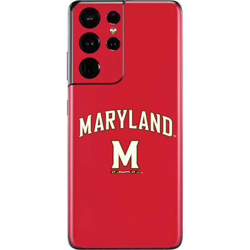 University of Maryland Collegiate Text Red Galaxy S21 Ultra 5G Skin